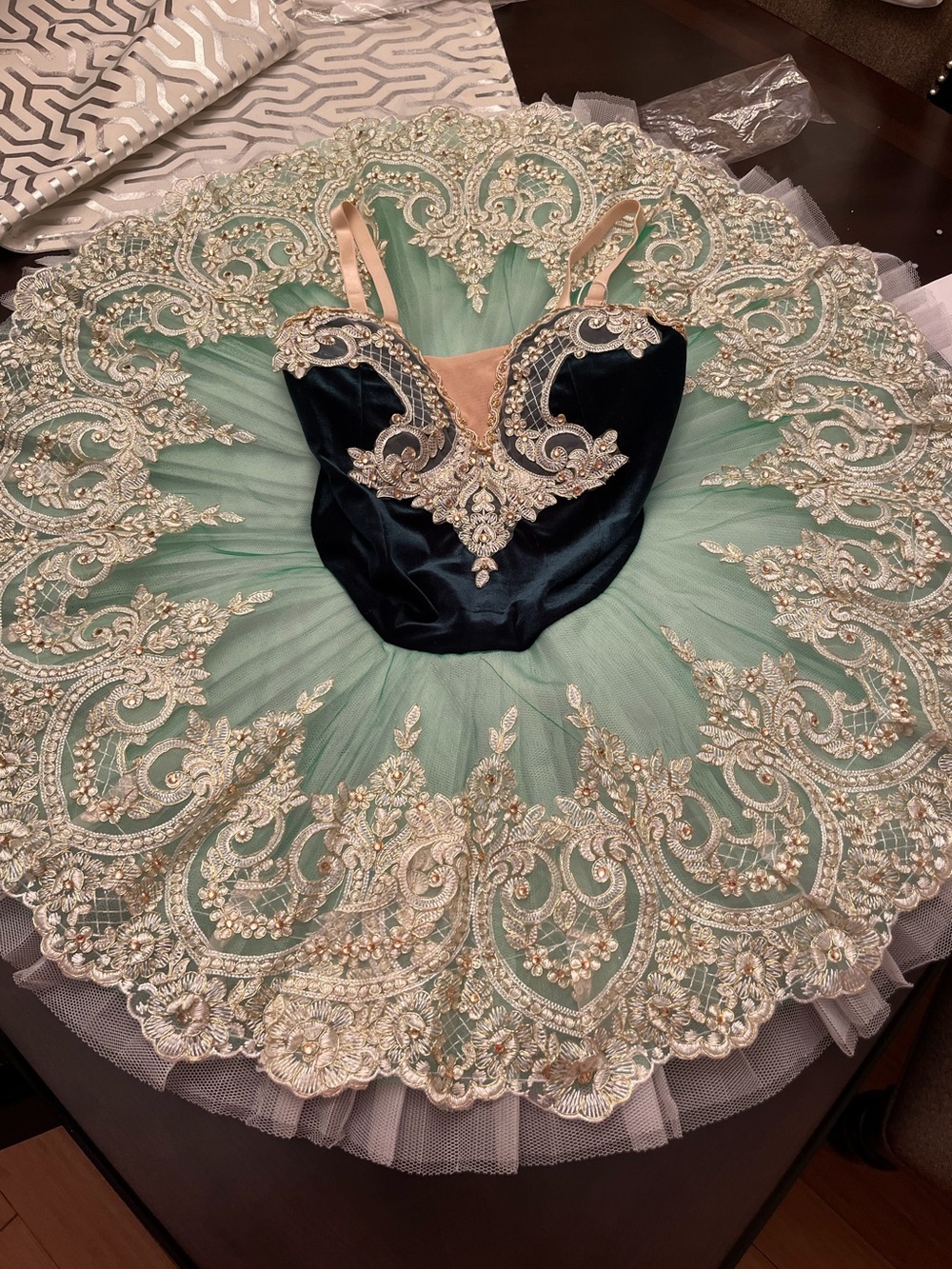 Le Esmeralda inspired Custom Embellished Mint & Emerald Green Ballet Tutu 10/12
